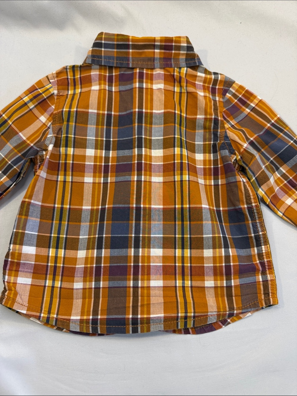 Mexx Boys Plaid Button-Down Shirt in Mustard, Brown & Navy - Picture 6 of 6